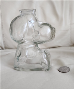 Vintage glass Snoopy money bank penny bank
