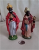 Christmas Nativity merchants Kings figures Holiday set of 2 colorful plaster figures