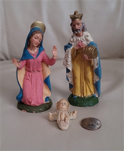 Vintage Nativity set Depose Fontanini Italy figure colorful vintage
