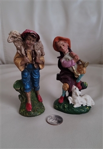 Vintage Italian resin shepherd figures Nativity