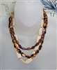 Women's Necklace Vintage Cascading Beaded Tiered Wood Acrylic Mix Jewelry