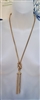 Gold tone snake chain necklace tassel pendant women jewelry