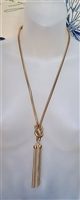 Gold tone snake chain necklace tassel pendant women jewelry
