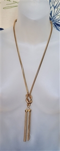 Gold tone snake chain necklace tassel pendant women jewelry