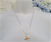 new old stock 1970s libra zodiac scales pendant with genuine cognac baltic amber cabochon and 21 inch sterling silver chain