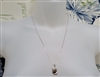 1970s Pisces zodiac two fish sterling silver pendant with Baltic amber and sterling silver necklace