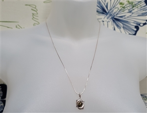 1970s Pisces zodiac two fish sterling silver pendant with Baltic amber and sterling silver necklace