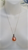 new old stock vintage polish artisan teardrop baltic amber pendant with sterling silver chain