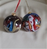 Ornament Set Glass North Pole Santa And Plastic Nativity 2004