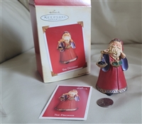 Hallmark Keepsake 2003 resin Santa Claus ornament holding a scale with original box and small paper note