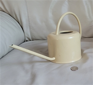 Metal watering can slim spout for easy access for tight spaces yellow can gardener gifts and home accessory
