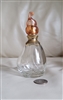 vintage Jeanne Arthes empty perfume bottle France 100 ml vanity display peach topper