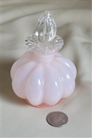 Fenton Rose Overlay pink glass perfume bottle collectible vanity display