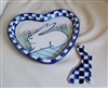 Debbie Dean Cordon Bleu stoneware heart plate matching rabbit charm 1990 home decor