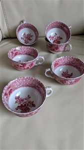 Spode Camilla Copeland English teacups pink red porcelain