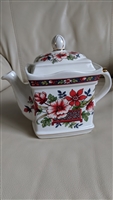 English WIndsor porcelain teapot with floral decor