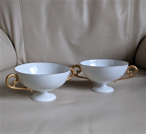 La Seynie Limoges P P France bouillon cups set 2