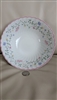 Johnson Brothers Summer Chintz white earthenware 8 inch round vegetable bowl with multicolor floral design and pink scalloped rim