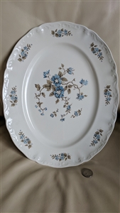 Vintage Staffordshire Blossomtime Blue 14 inch serving platter