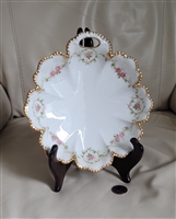 Haviland Limoges France oyster plate floral design