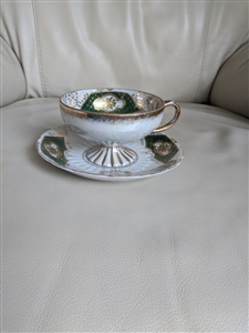 Royal Sealy Japanese lusterware teacup and saucer elegant vintage collectible porcelain