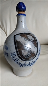 German Salt Glazed jug Wellingholzhausen elegant vintage bottle home decor