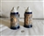 Matching pair of authentic Germany high relief tavern scene beer steins with grey pewter lids