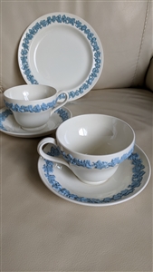 Wedgwood of Etruria Barlaston Queensware teacups collectible table setting accessories gift idea. plate in background sells separately.