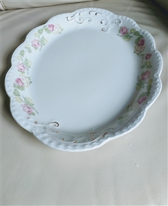 Antique Johnson Bros 1913 oval serving plate roses rare find collectible porcelain and table serving accessories