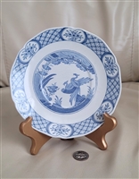 Old Chelsea porcelain plate with blue decor collectible table setting accessory decorative plate