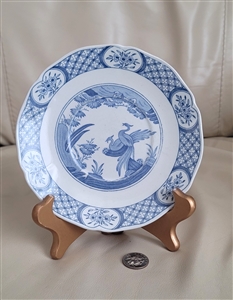 Old Chelsea porcelain plate with blue decor collectible table setting accessory decorative plate