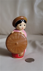 GOM VIET terracotta art potter woman Vietnam decorative figure in colorful design