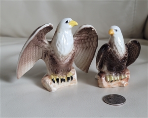 Bald Eagles salt and pepper shakers porcelain vintage elegant table setting accessories and gifts