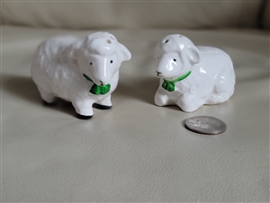 Vintage porcelain sheep salt and pepper shakers
