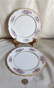 Castleton Bouquet porcelain two salad plates USA collectible elegant vintage kitchen accessories