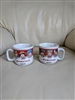 Vintage Campbell's Soup Co. porcelain mugs cups with the essential employees decor, 1997 kitchen accessories..