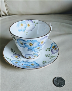 PHOENIX bone china english floral teacup saucer multicolor florals white porcelain