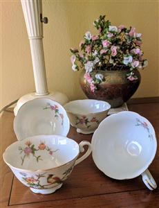 Lefton China hand painted teacup bird of paradise