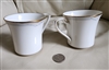 Two flat cups from Golden Cove Noritake elegant geometric line decorated porcelain