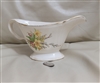 Edwin M. Knowles Spring bouquet footed gravy boat vintage collectible home decor.