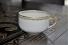 Haviland Limoges teacup ALBANY multicolor band elegant design over white porcelain antique collectible