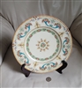 Dinner plate antique Royal Worcester yellow turquoise porcelain early 1900s