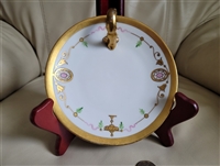 Porcelain handled caddy dish 1900s Pickard Art Nouveau gold floral maple leaf mark