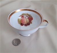 Preowned vintage PMR Bavaria Jaeger Co Harvest pattern footed teacup