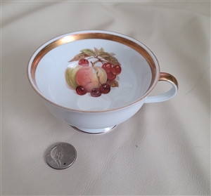 Preowned vintage PMR Bavaria Jaeger Co Harvest pattern footed teacup