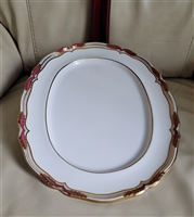 Antique Spode Copeland Stafford Red Leaf Oval Porcelain Serving Platter red gold design