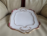 Antique Spode Copeland Stafford Red Leaf Handled Rectangular Serving Plate