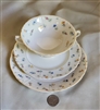 Vintage Syracuse China Suzanne Footed Soup Bowl Saucer and Dessert Plate Trio