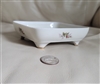 Vintage Rosenthal Kronach Pompadour Moss Rose footed square porcelain trinket dish and ashtray with gold trim
