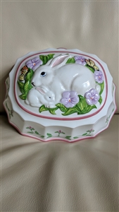 Le Cordon Bleu porcelain rabbit jelly mold 1986 Franklin Mint wall decor clean intact